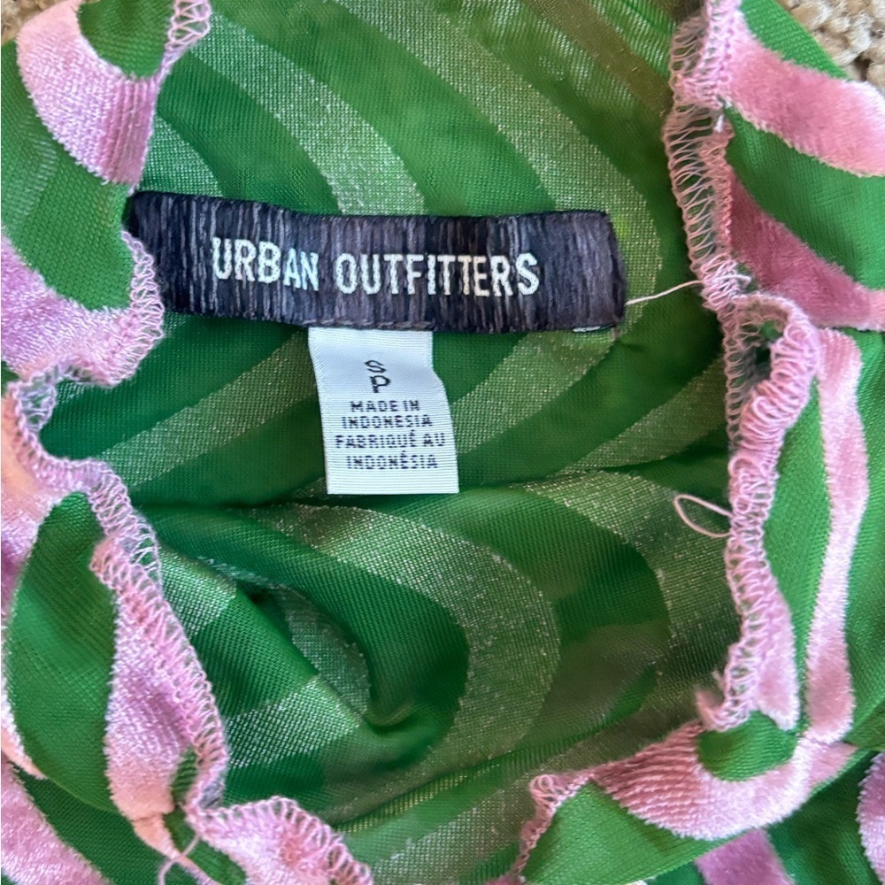 Urban Outfitters Swirl Scrunch Velvet Long-Sleeve Top | Size Small - Picture 5 of 8